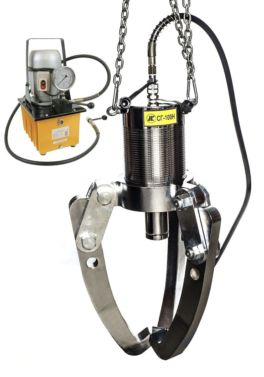 Съемник СГ-100Н с маслостанцией МГС700-0.8П-Э-1 предназначен для демонтажа  подшипников, зубчатых колес, шкивов.